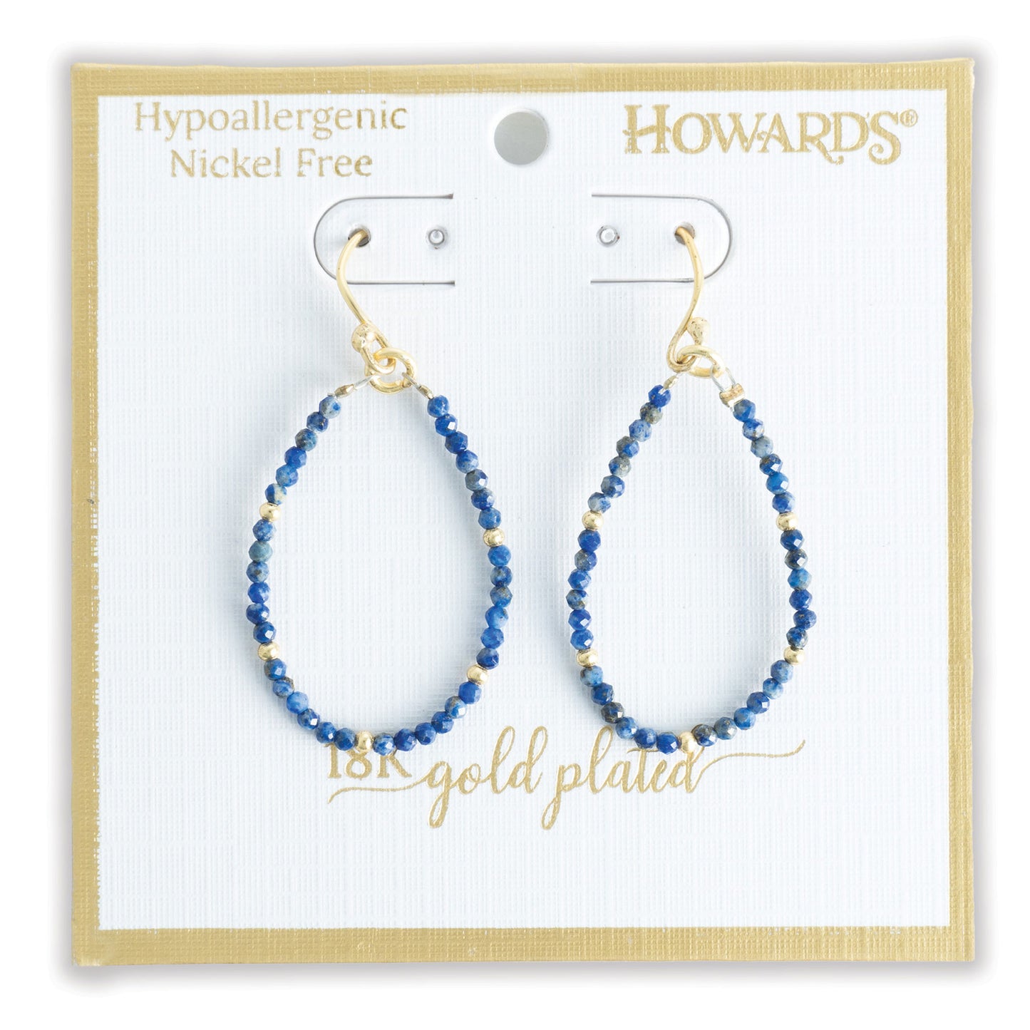 Taissa 18k Gold Genuine Lapis Earrings