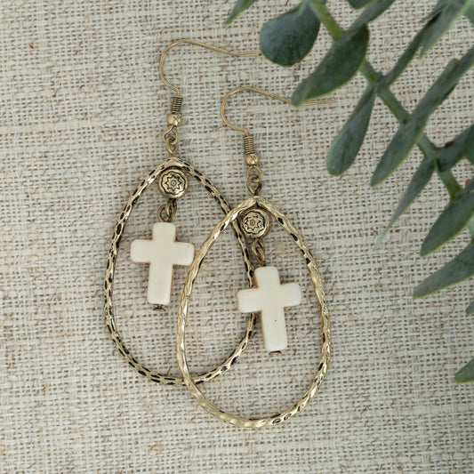 Beki Cross Charm Earrings