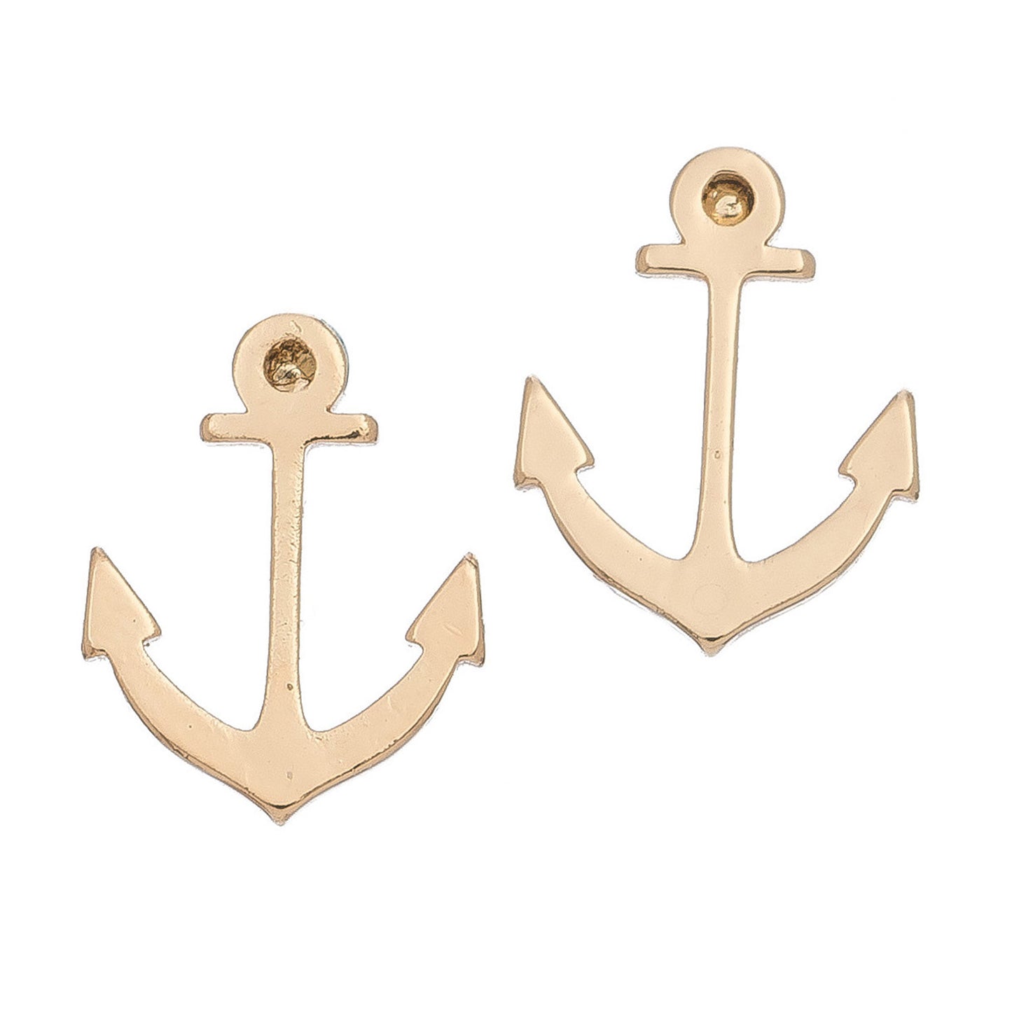 Anchor Icon Gold Stud Earrings