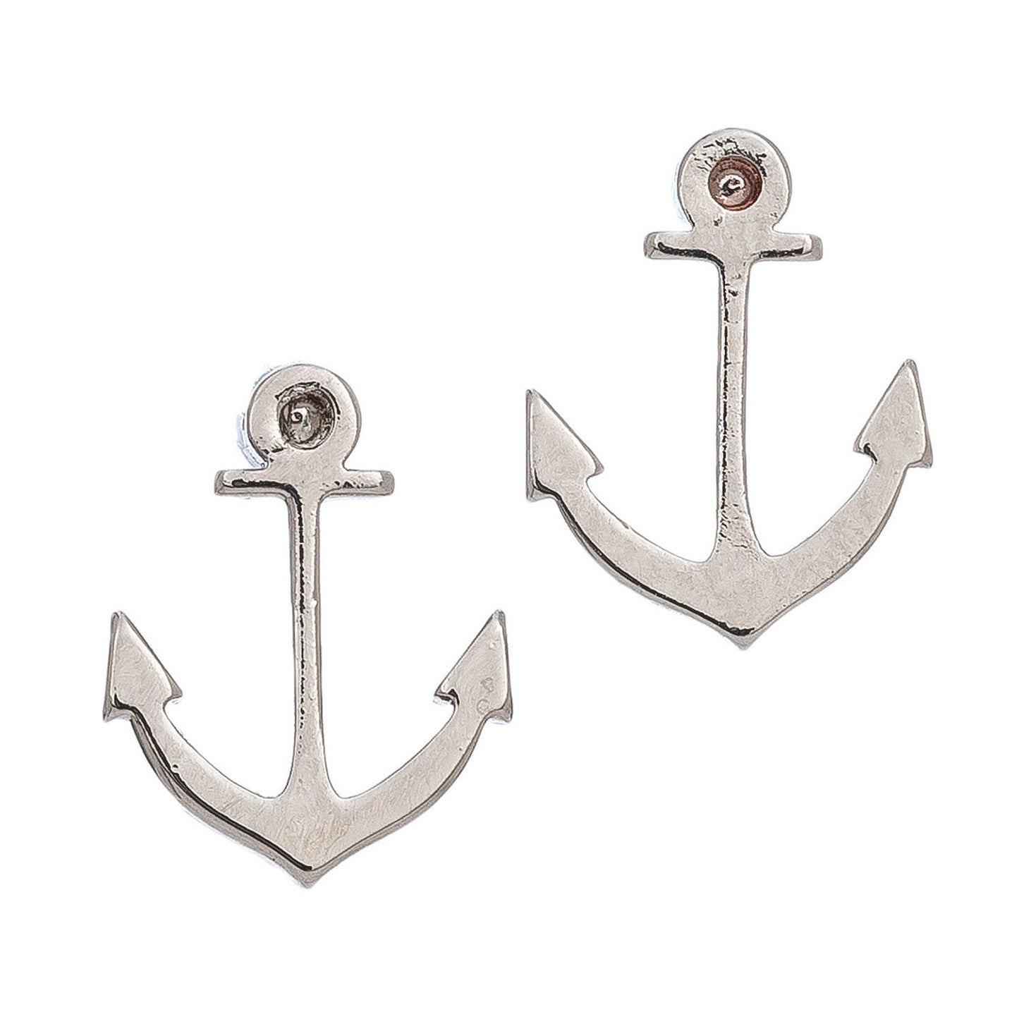 Anchor Icon Silver Stud Earrings