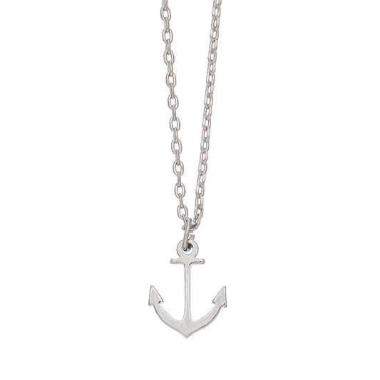 Anchor Icon Silver Necklace