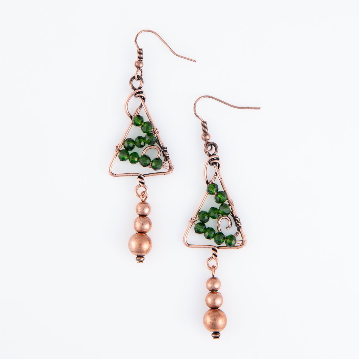 Holiday Wire Wrapped Tree Earrings