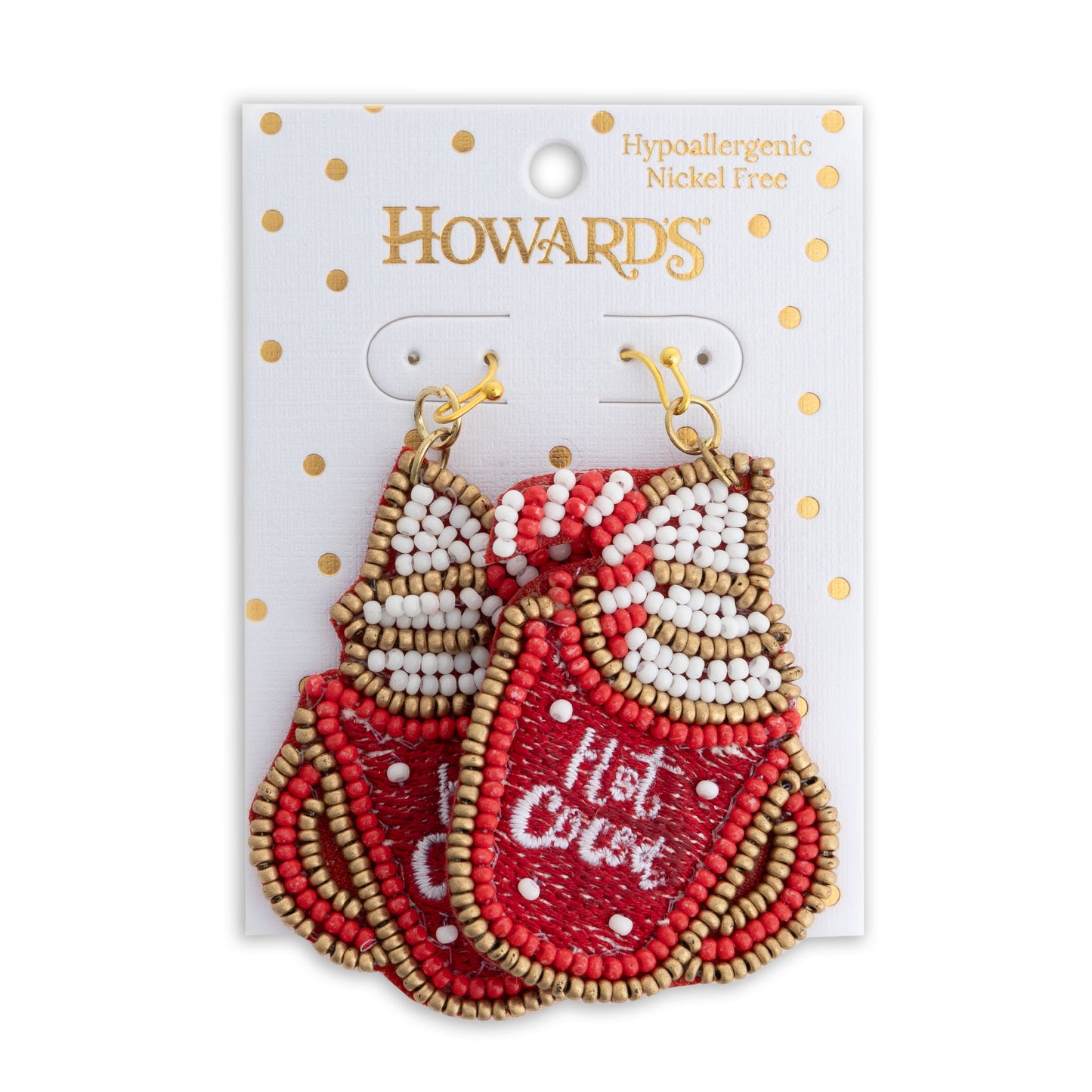 Holiday Seed Bead Hot Coca Earrings