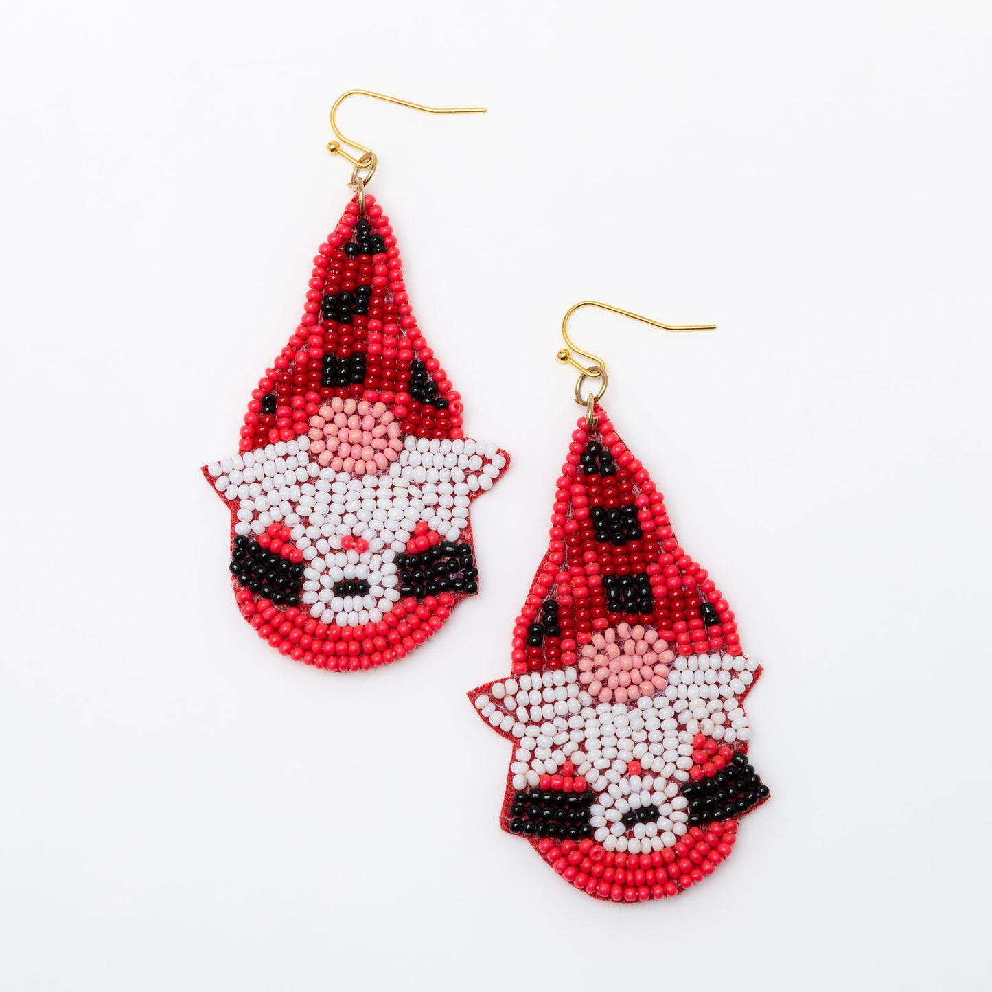 Holiday Seed Bead Gnome Earrings