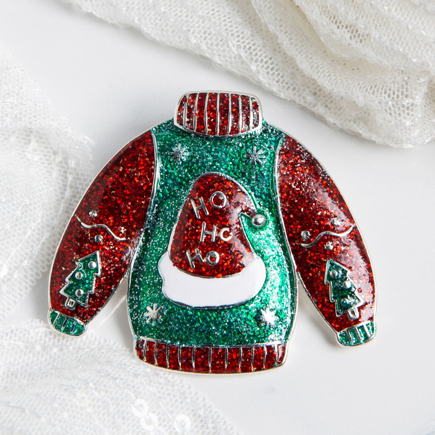 Holiday Christmas Sweater Brooch