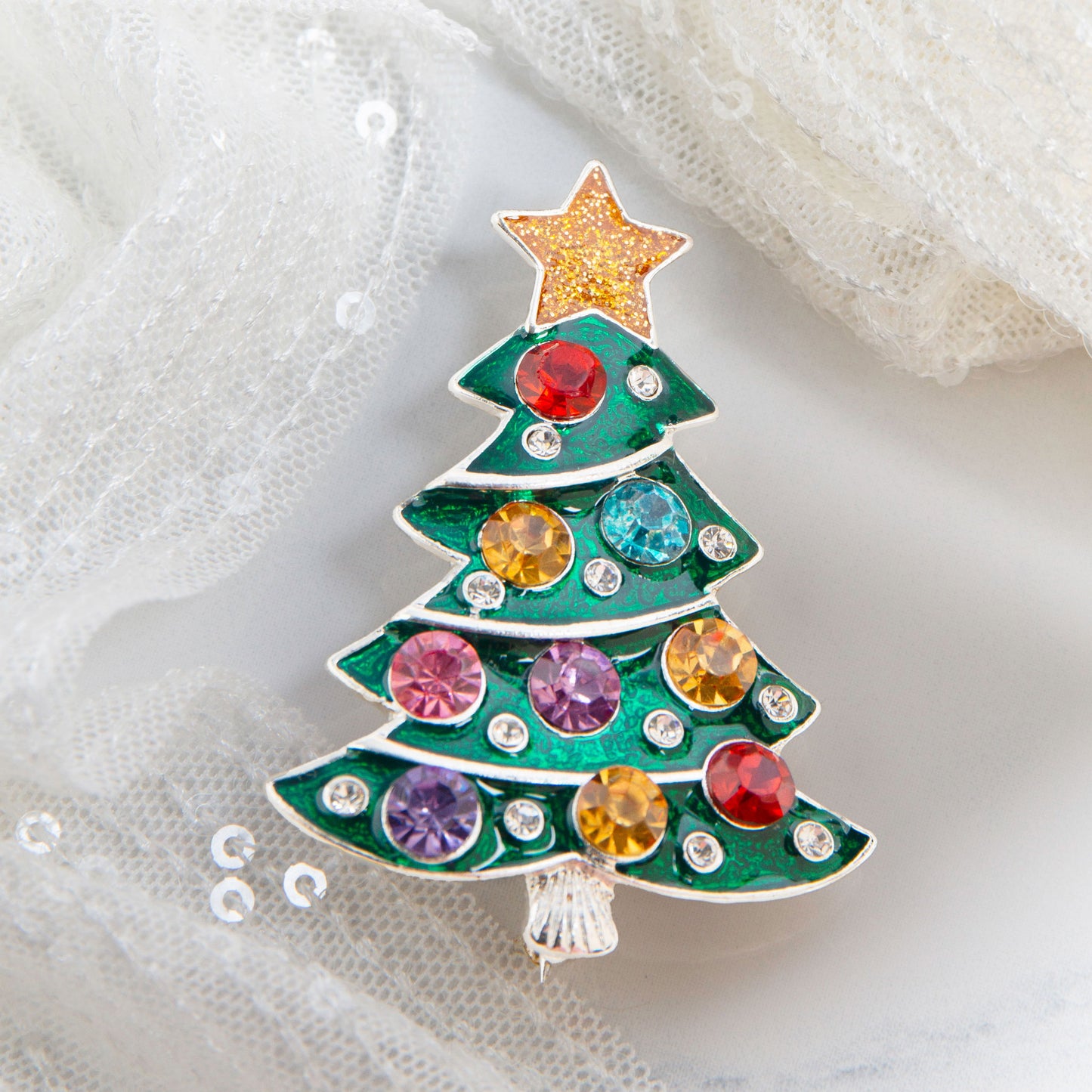 Holiday Christmas Tree Brooch