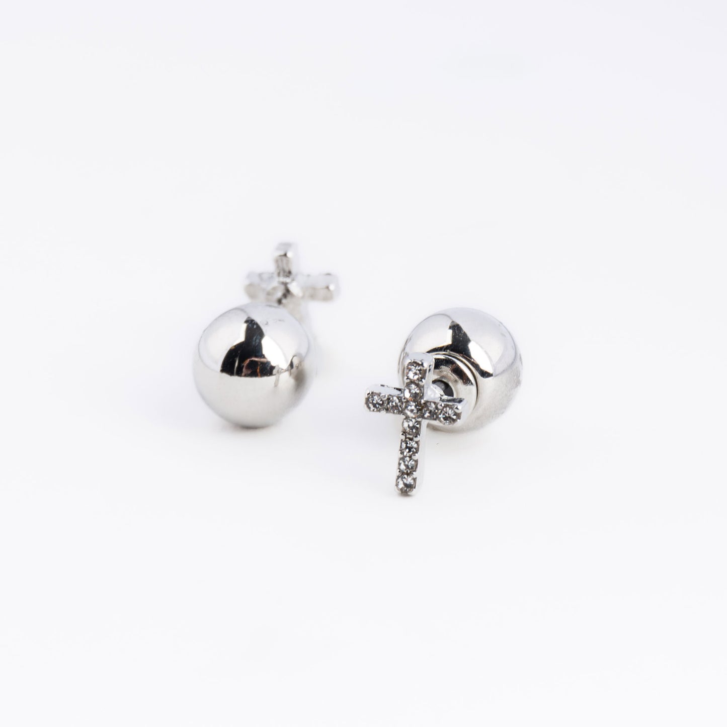 Cross & Bead Reversible Earrings