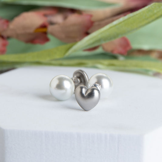 Heart & Pearl Reversible Earrings