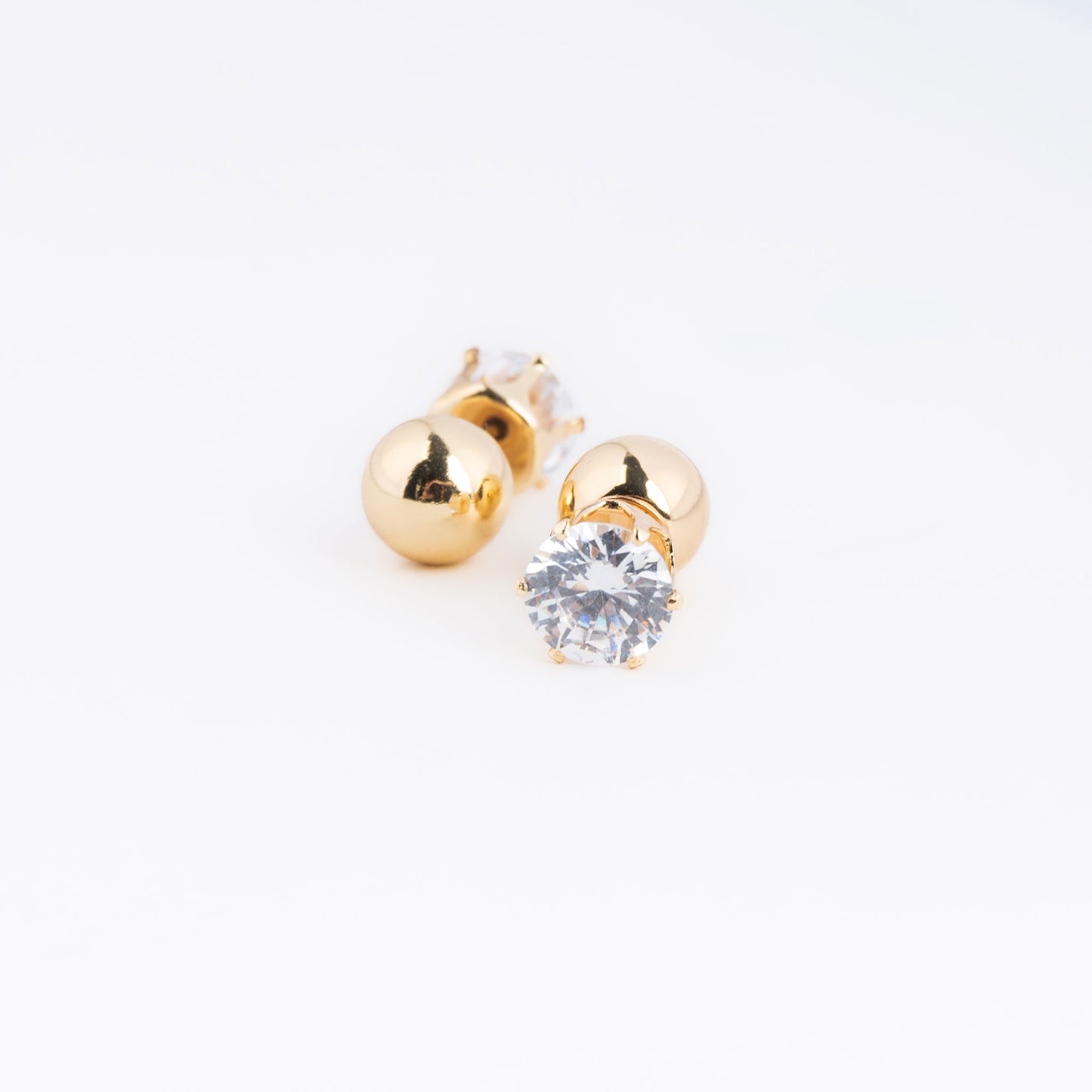 Cubic Zirconia & Bead Reversible Earrings