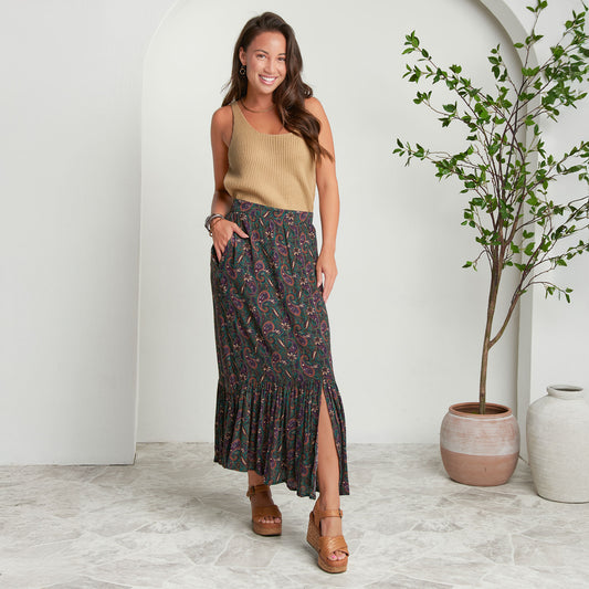 Joie Paisley Tiered Maxi Skirt