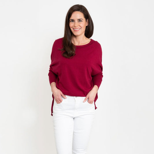 Halsey Relaxed Lightweight Dolman Poncho Sweater