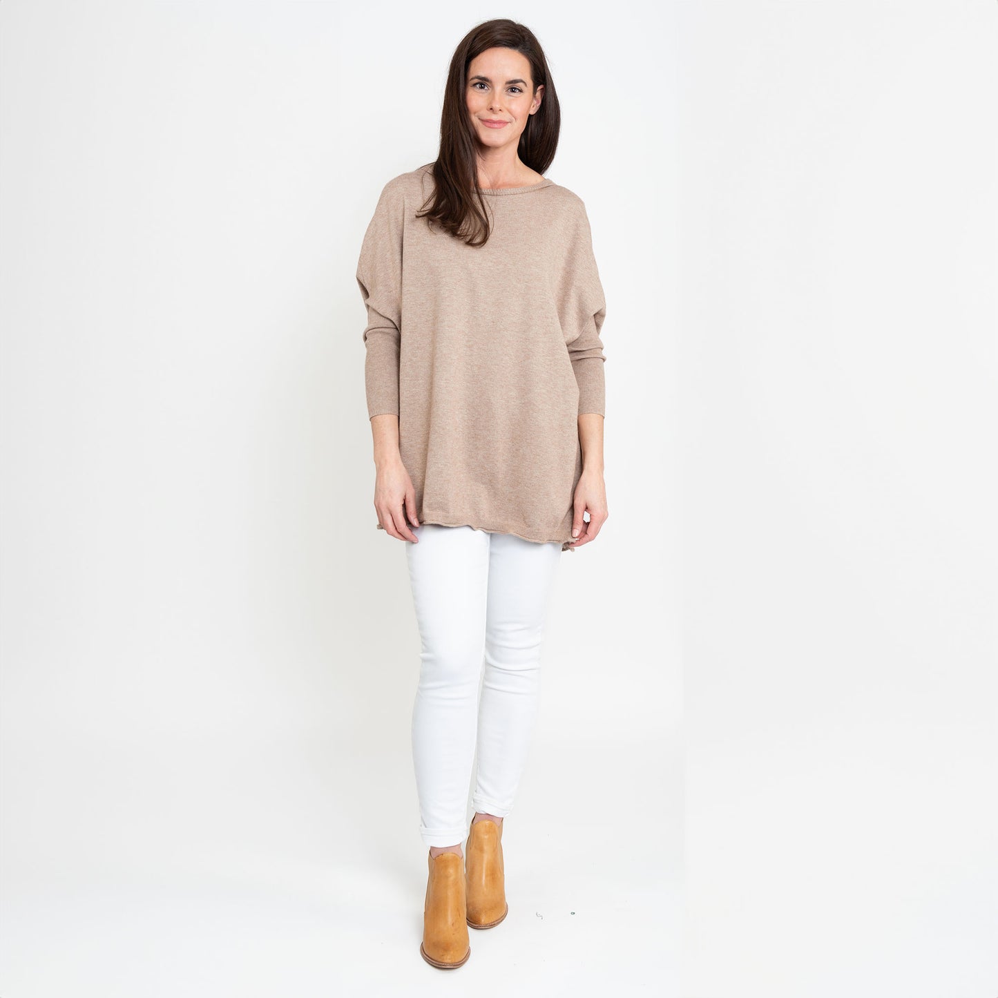 Halsey Relaxed Lightweight Dolman Poncho Sweater