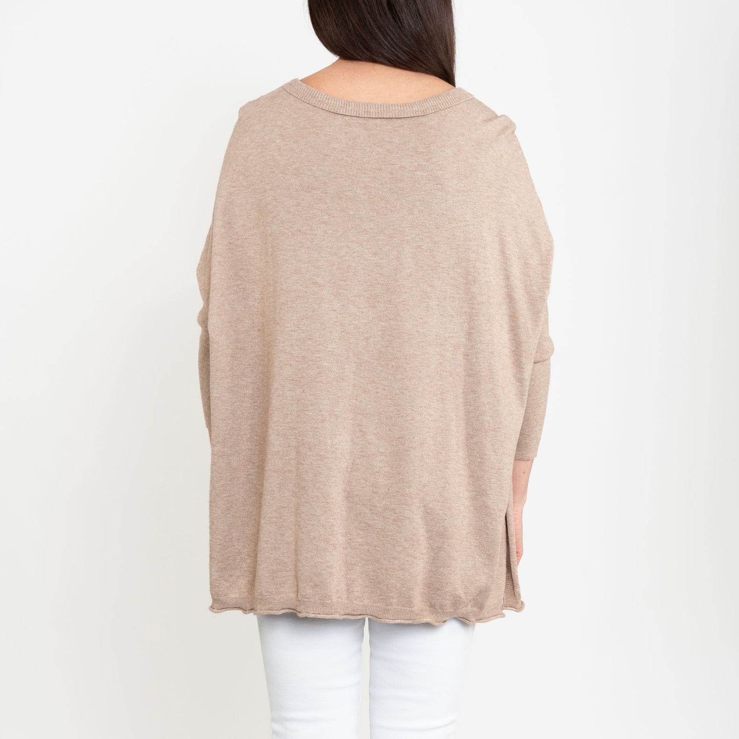 Halsey Relaxed Lightweight Dolman Poncho Sweater