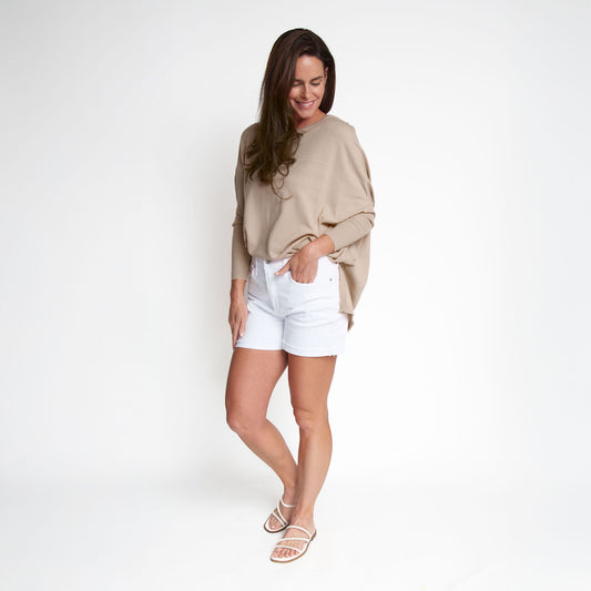 Halsey Relaxed Lightweight Dolman Poncho Sweater