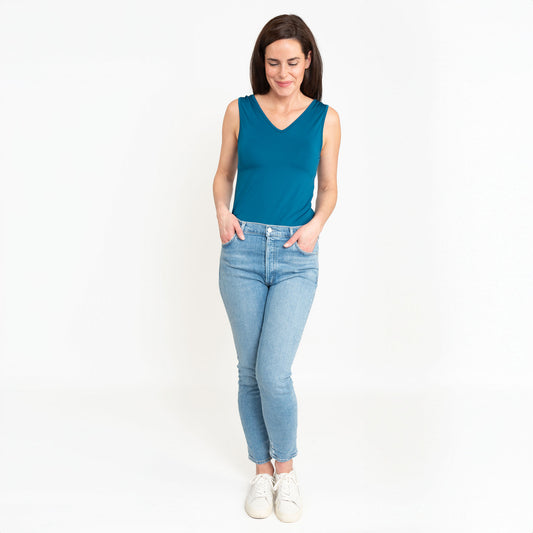 Audrey Reversible Scoop Neck and V-Neck Stretch Tank Top