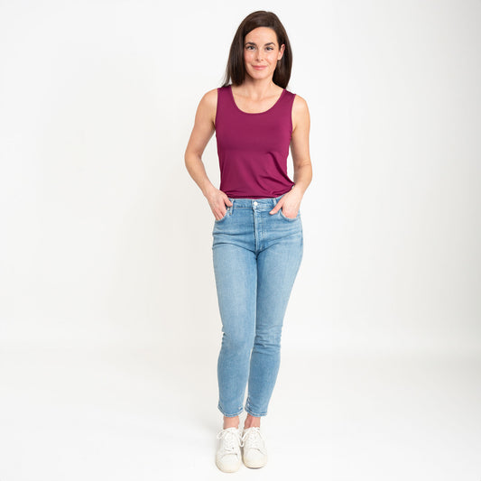 Audrey Reversible Scoop Neck and V-Neck Stretch Tank Top