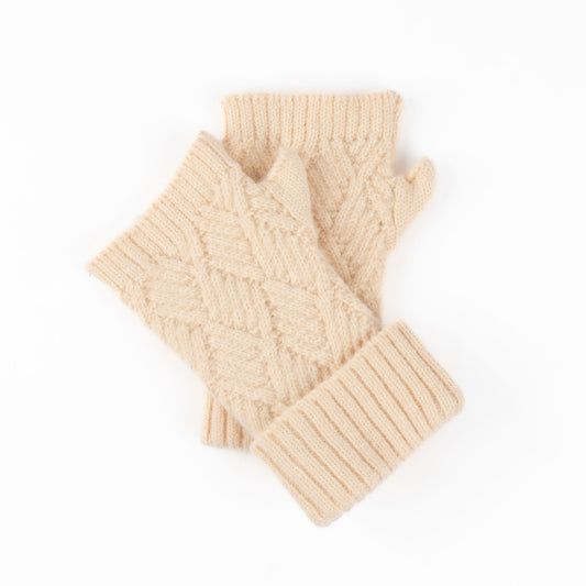 Kristen Herringbone Fingerless Gloves