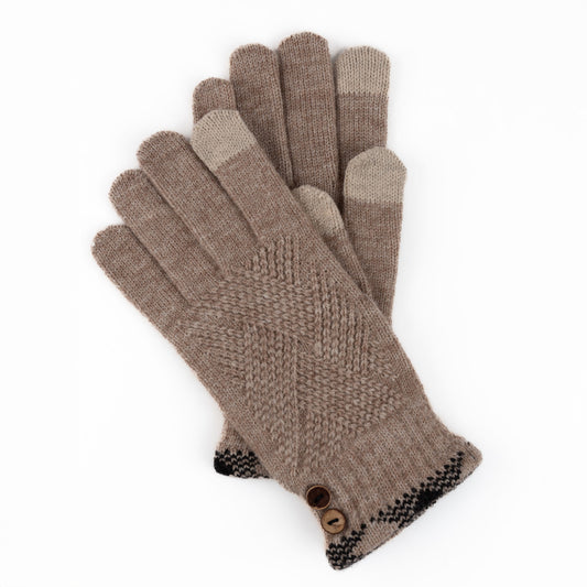 Jadie Plaid Cuff Knit Gloves