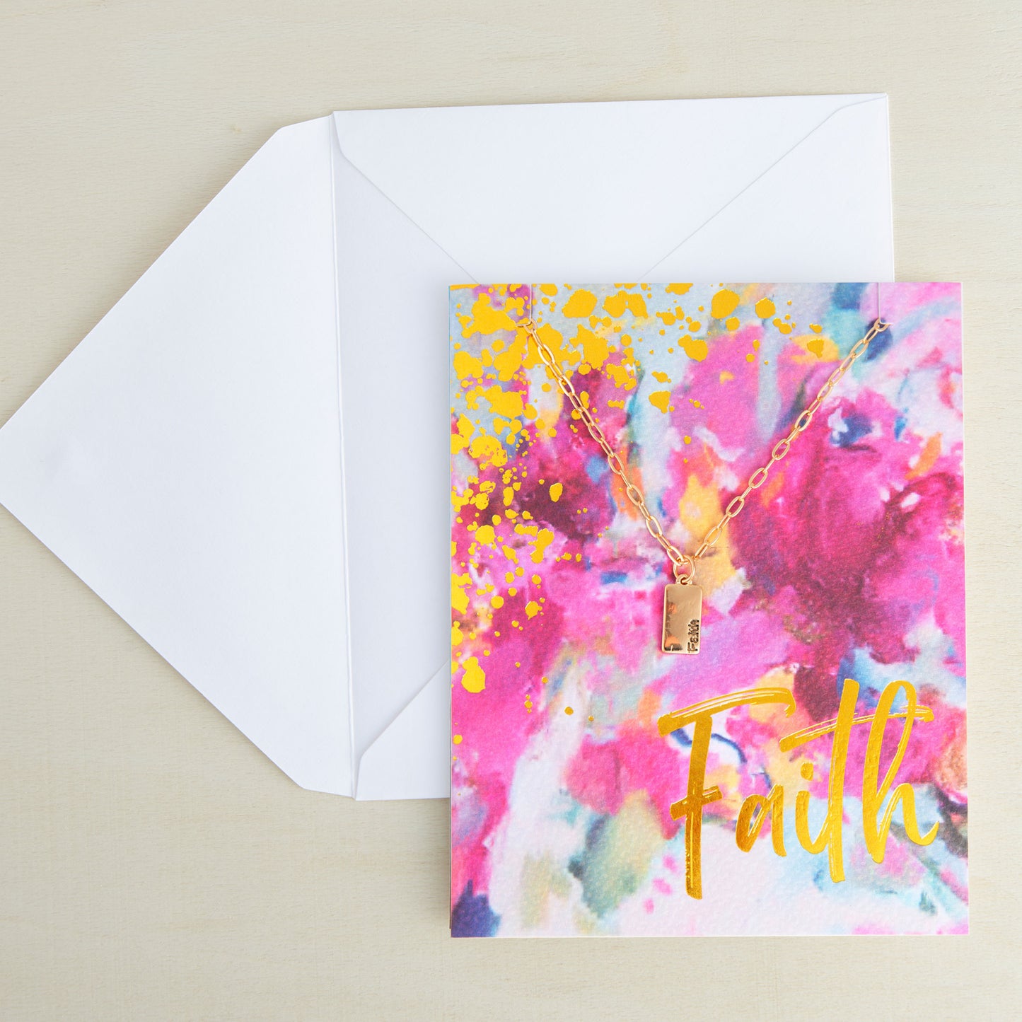 Amira Faith Greeting Card with Pendant Necklace