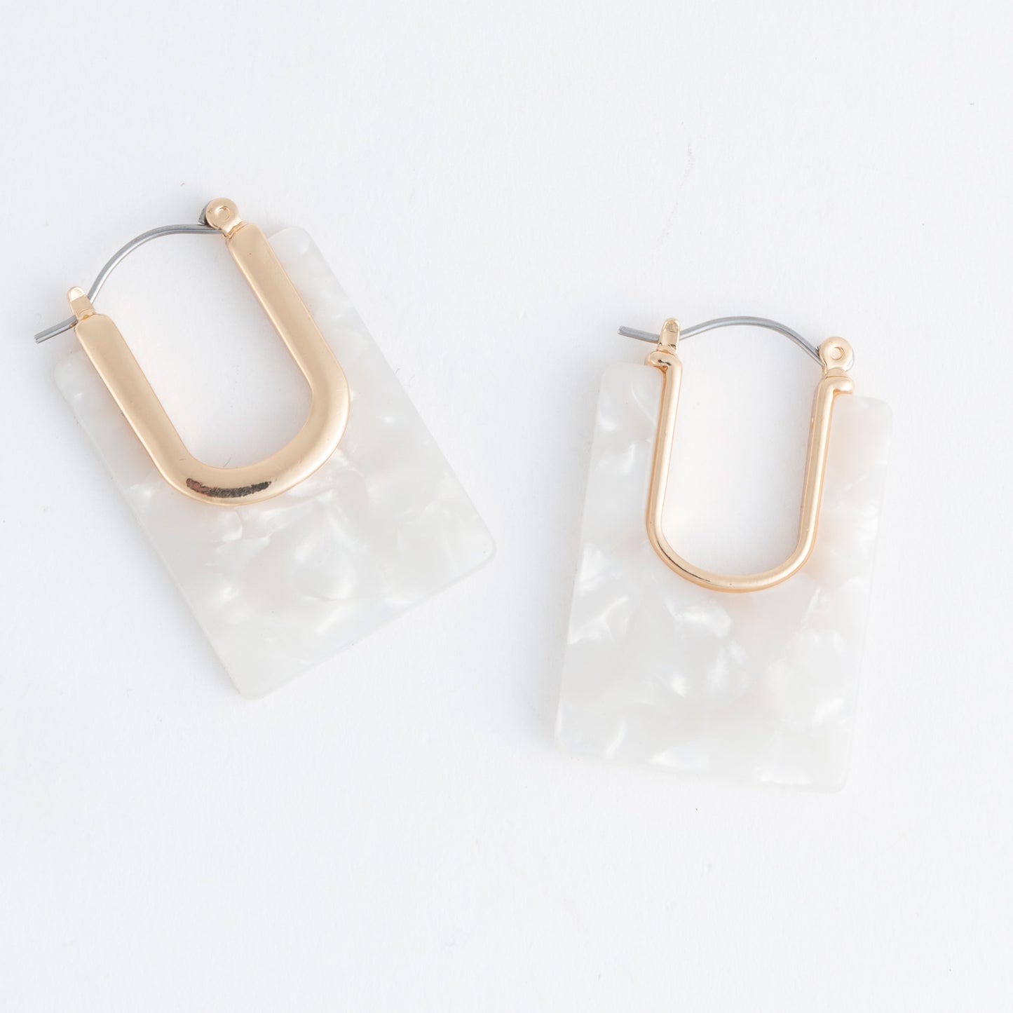 Sloane Tortoiseshell Square Acrylic Hoop Earring