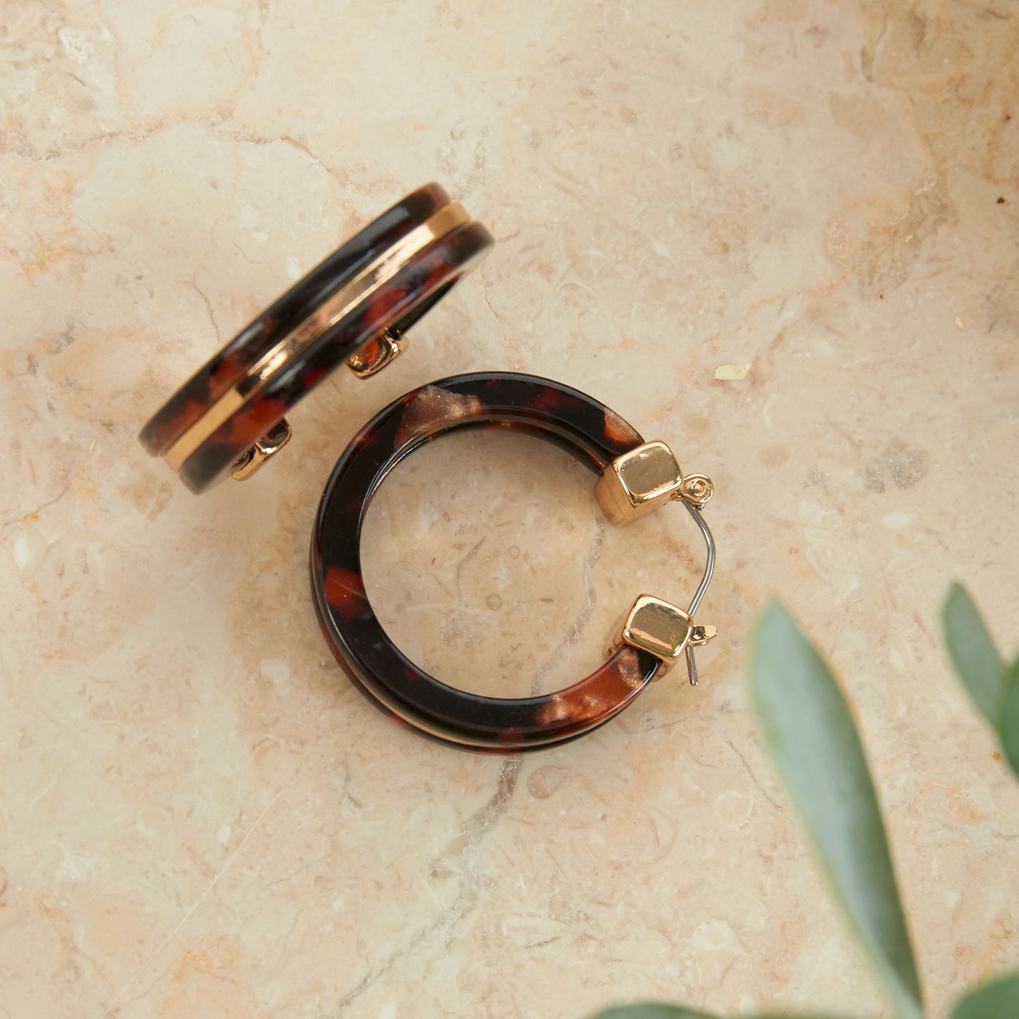 Sloane Tortoiseshell Circle Acrylic Hoop Earring