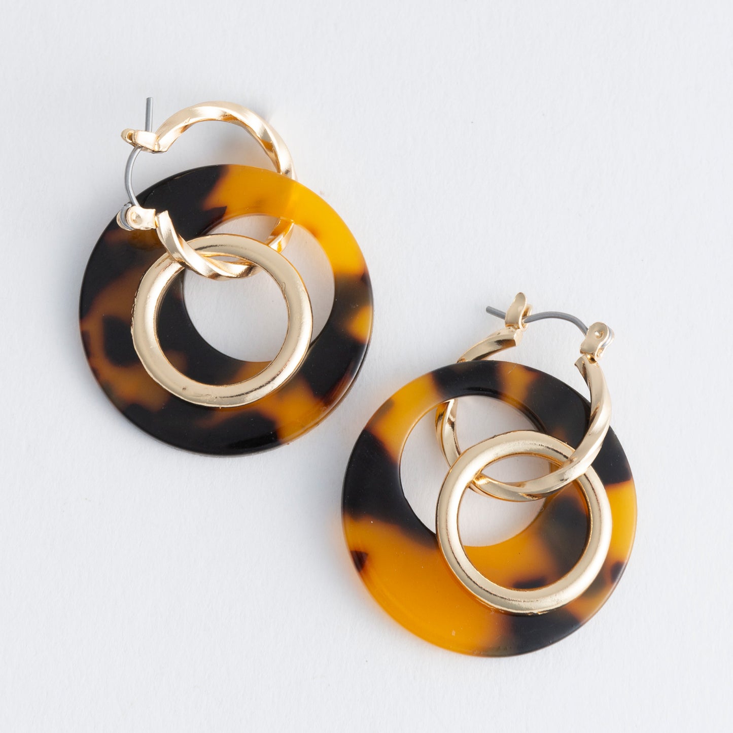 Sloane Tortoiseshell Double Ring Acrylic Hoop Earring