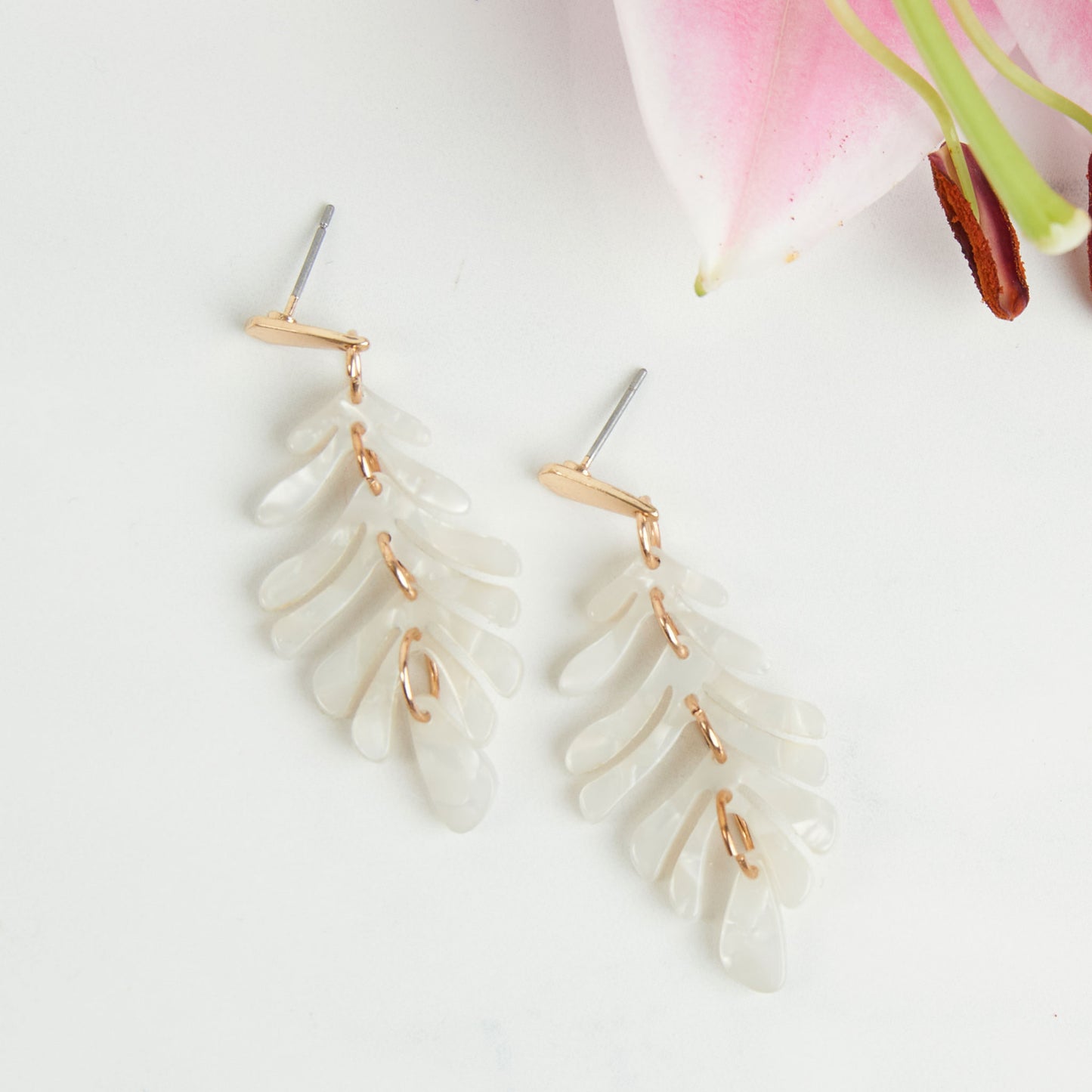 Ailani Acrylic Feather Drop Earring