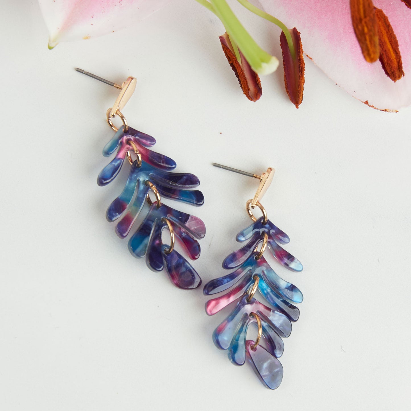 Ailani Acrylic Feather Drop Earring