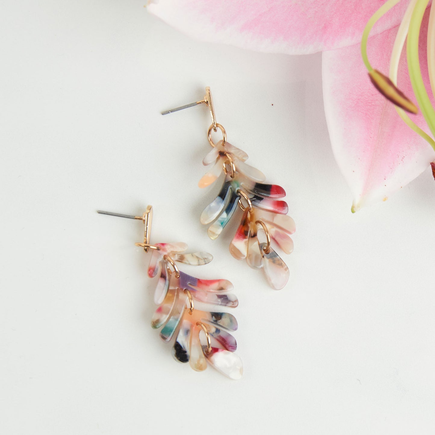 Ailani Acrylic Feather Drop Earring