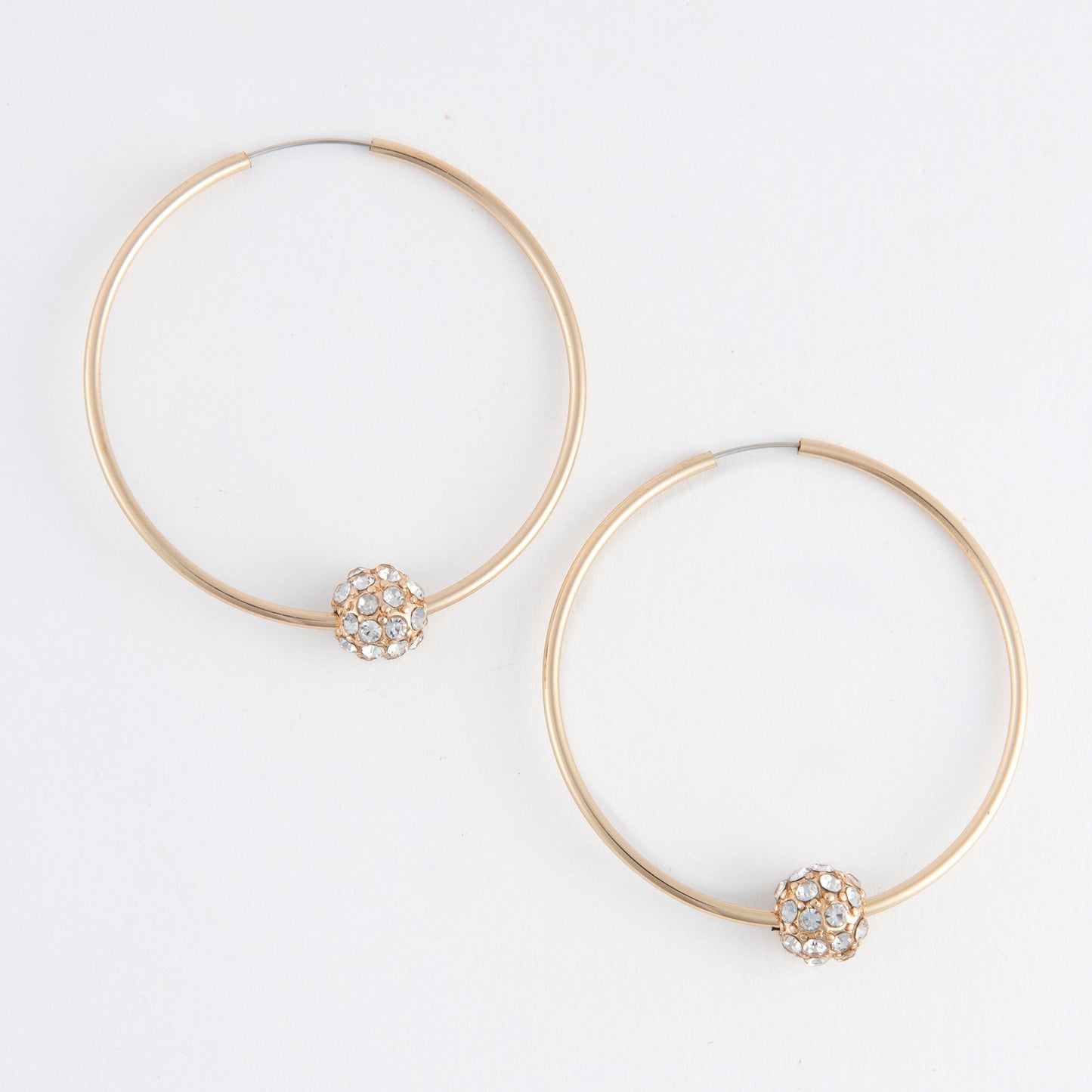 Acadia Gold Faceted Stone Fireball Hoop Earrings