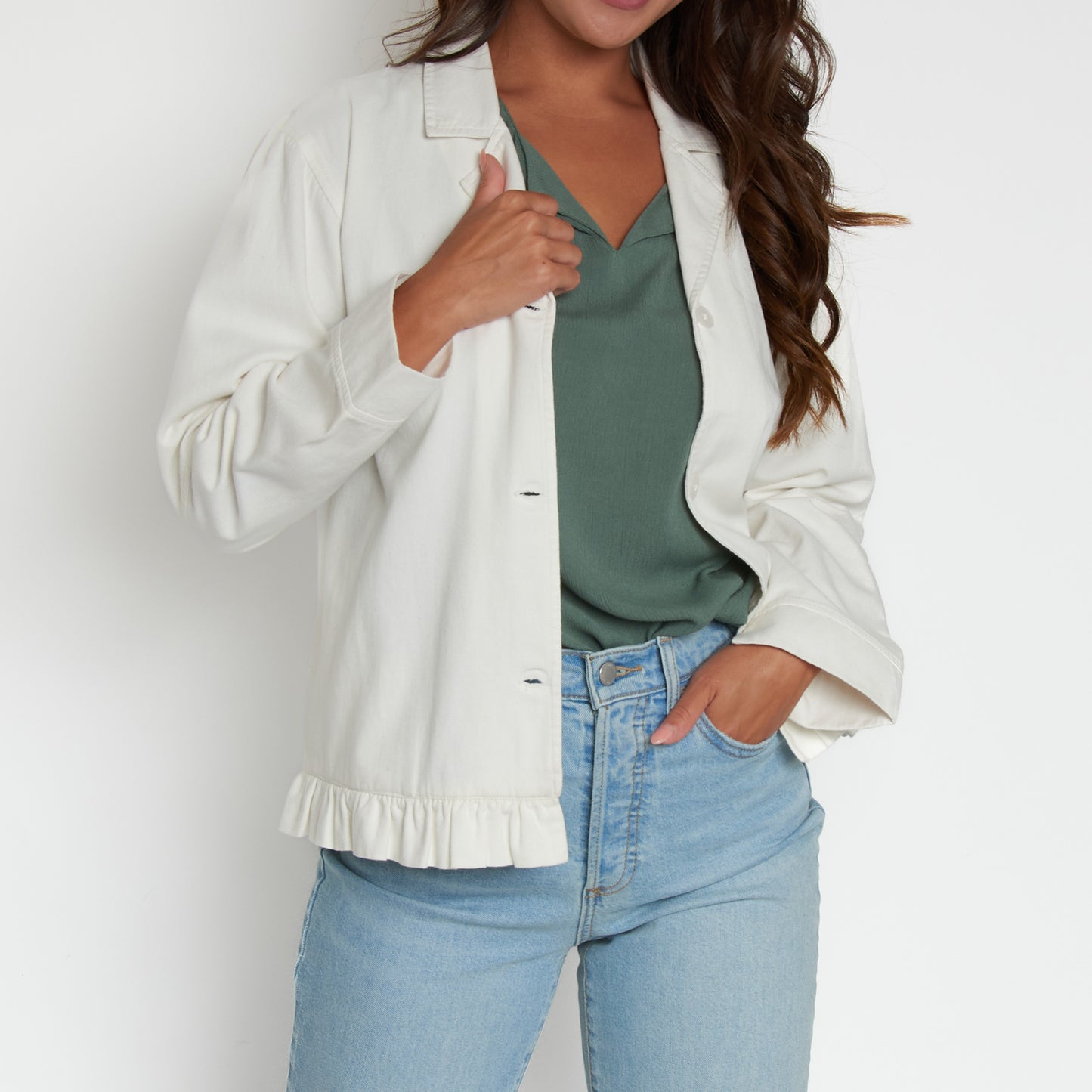 Billie Lightweight Button Up Cotton Twill Jacket