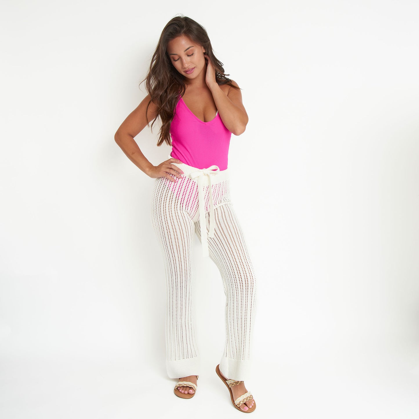 Catalina Knit Wide Leg Drawstring Beach Pants