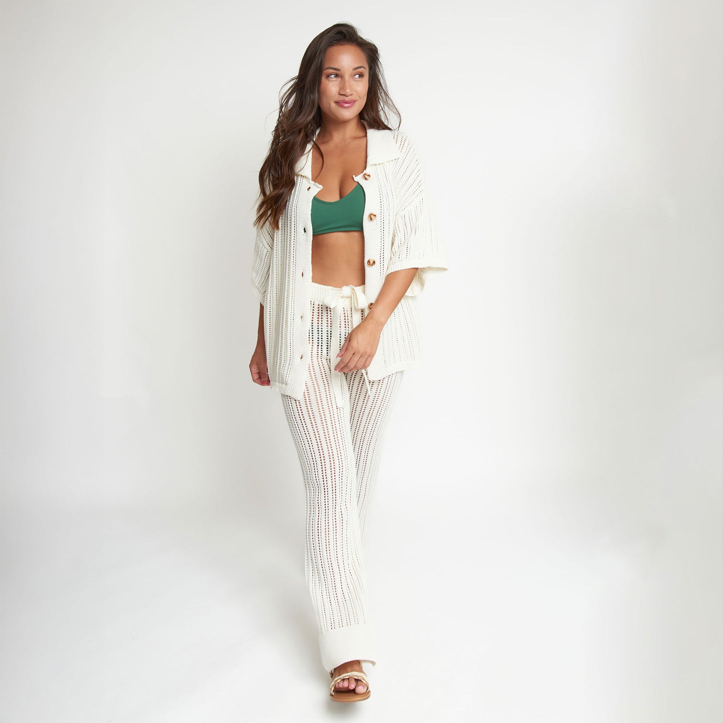 Catalina Knit Wide Leg Drawstring Beach Pants