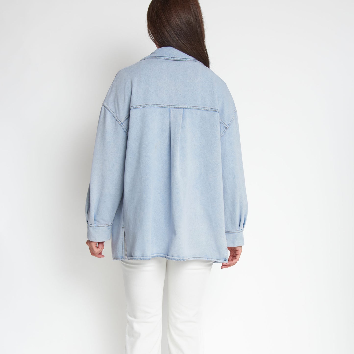 Lyssa Long Sleeve Button Down Terrycloth Shacket