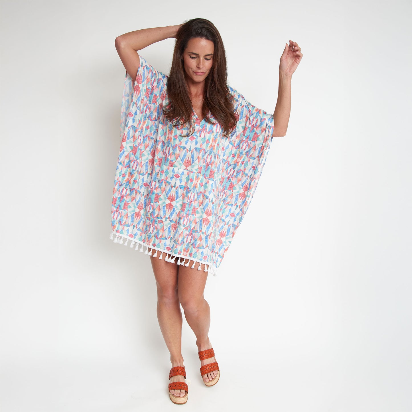 Naomi Kaleidoscope Hooded One Size Poncho Swim Cover Up