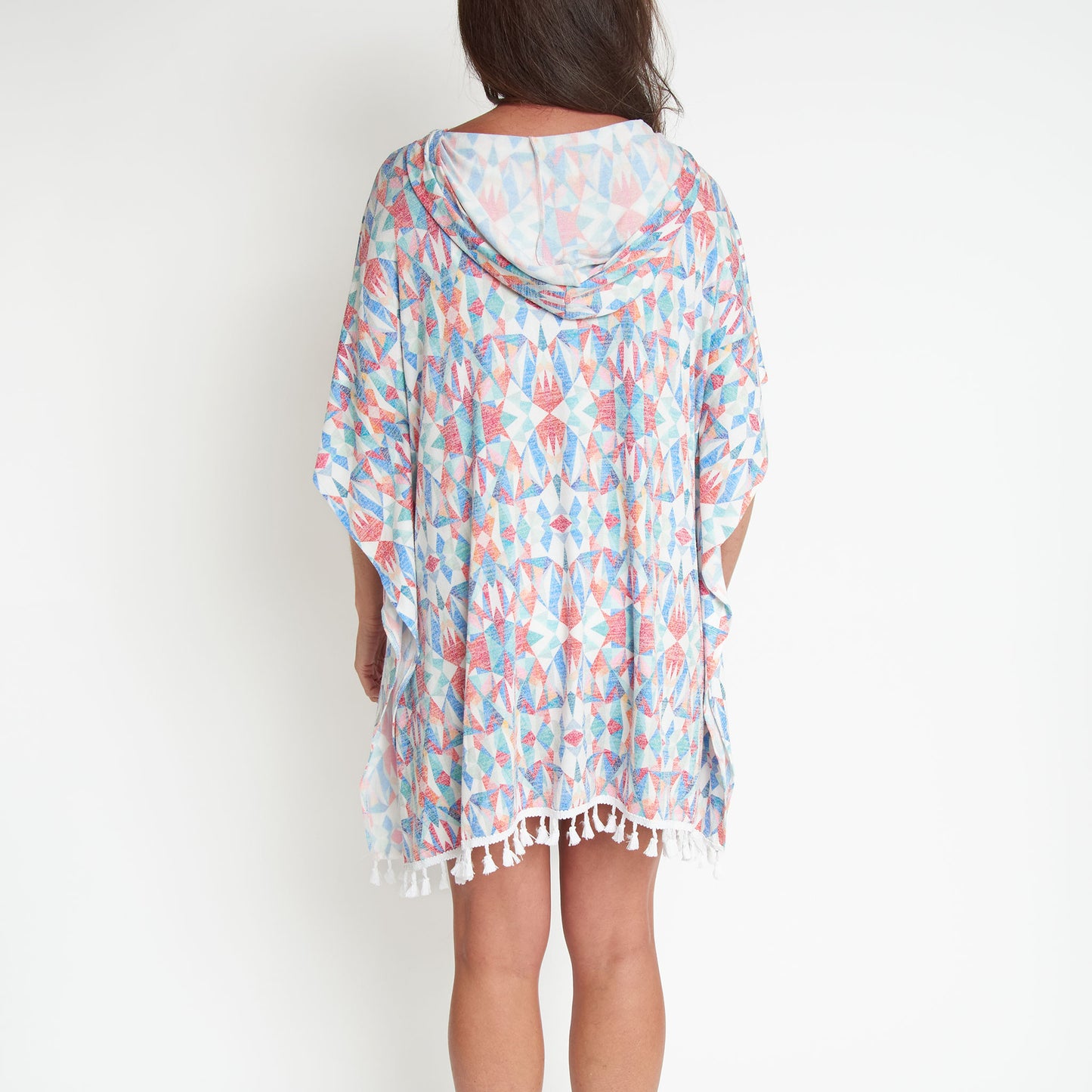 Naomi Kaleidoscope Hooded One Size Poncho Swim Cover Up