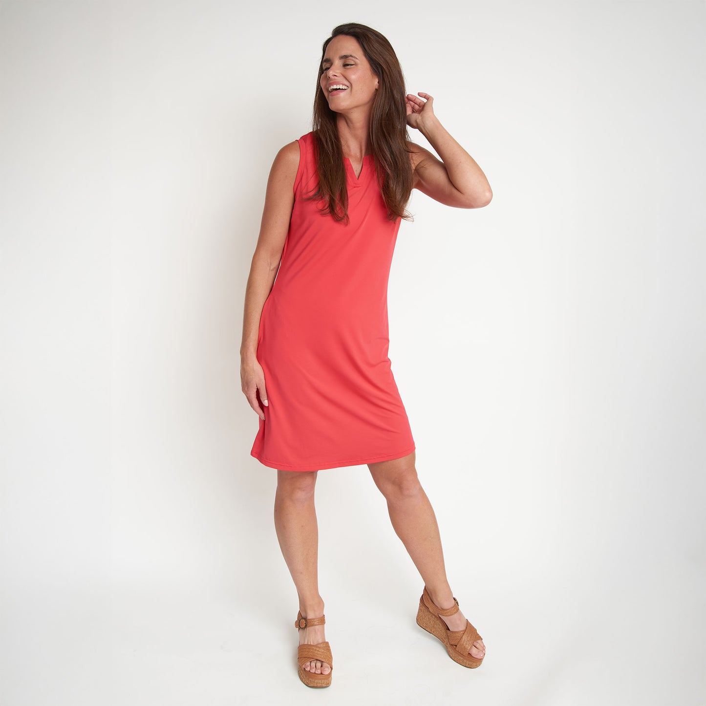 Zoey Quick Dry Sleeveless Shift Dress with Pockets