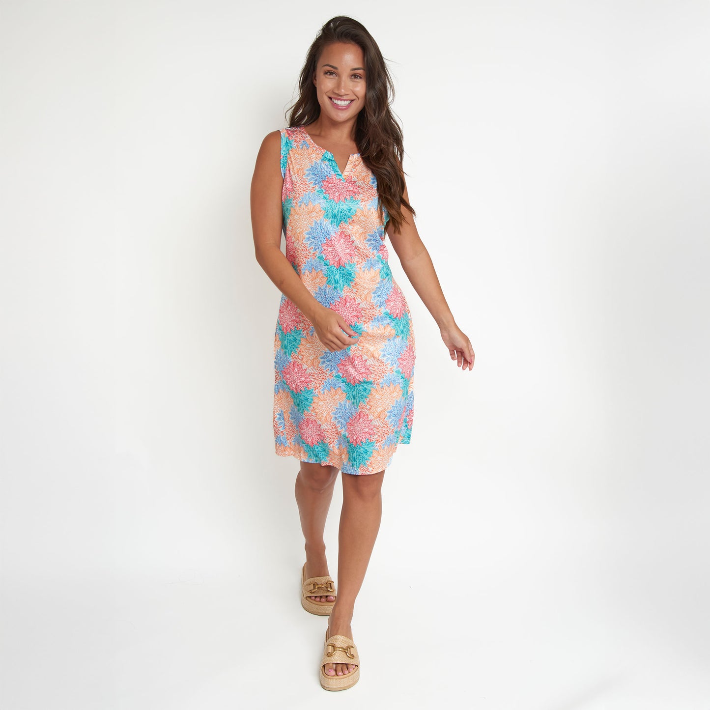 Zoey Quick Dry Sleeveless Shift Dress with Pockets