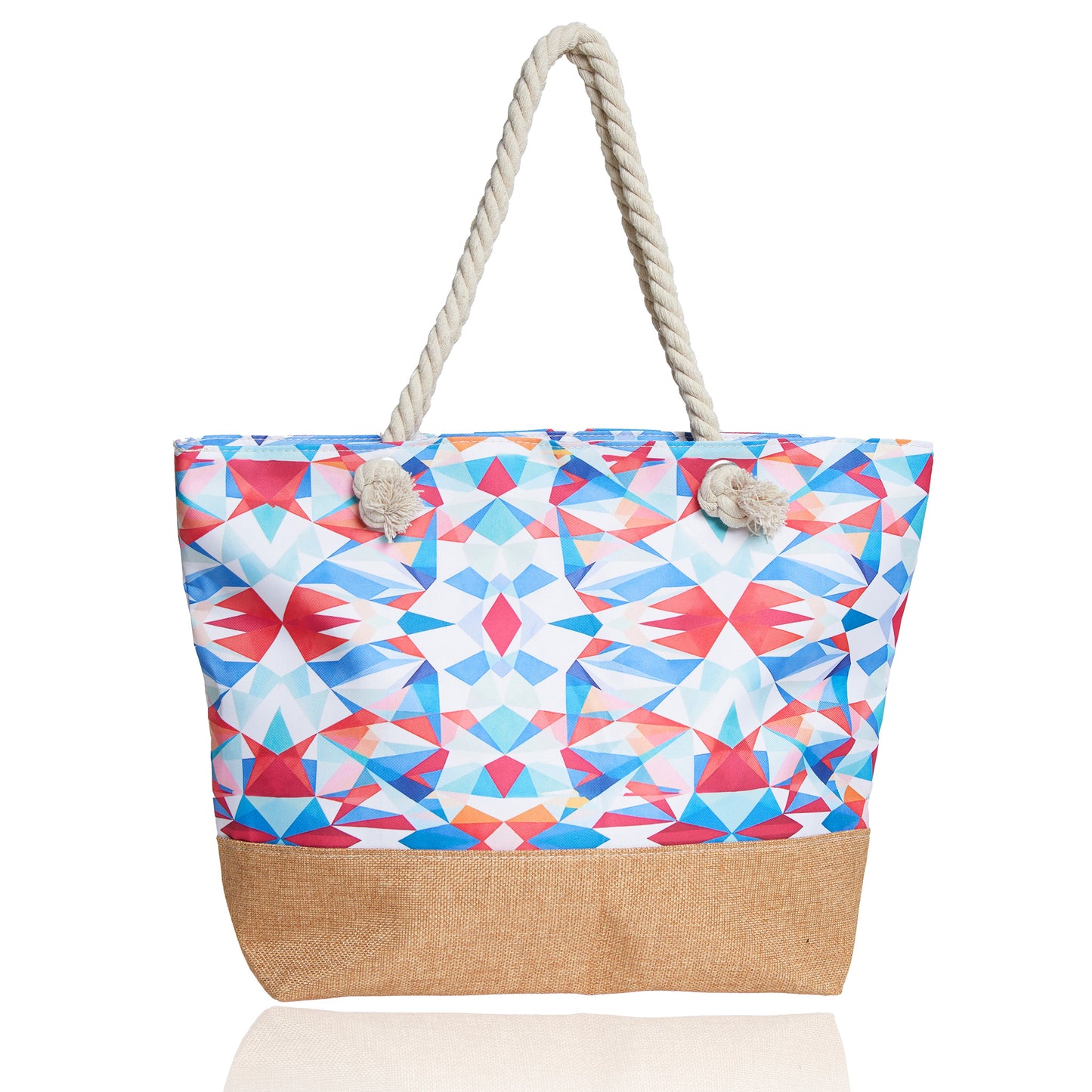 Barbados Kaleidoscope Canvas Beach Tote Bag