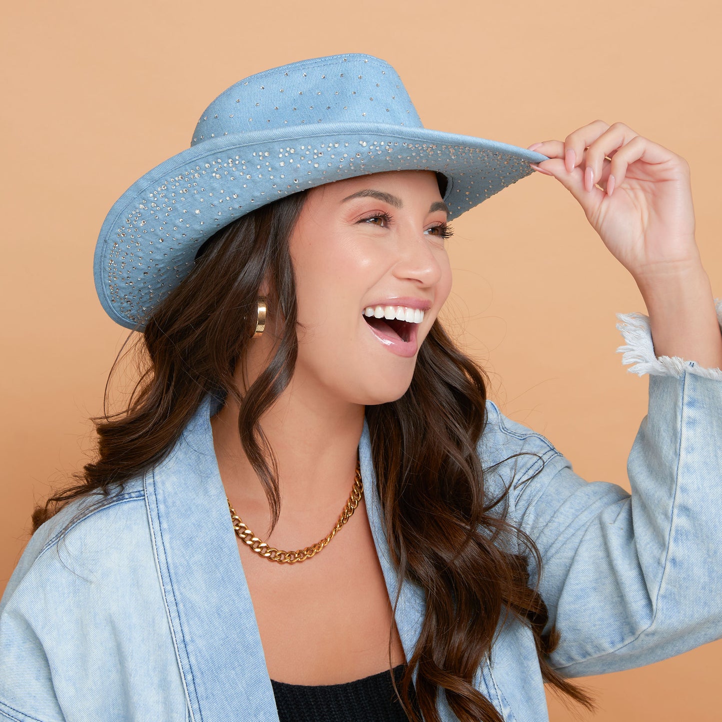 Dani Denim Rhinestone Cowboy Hat