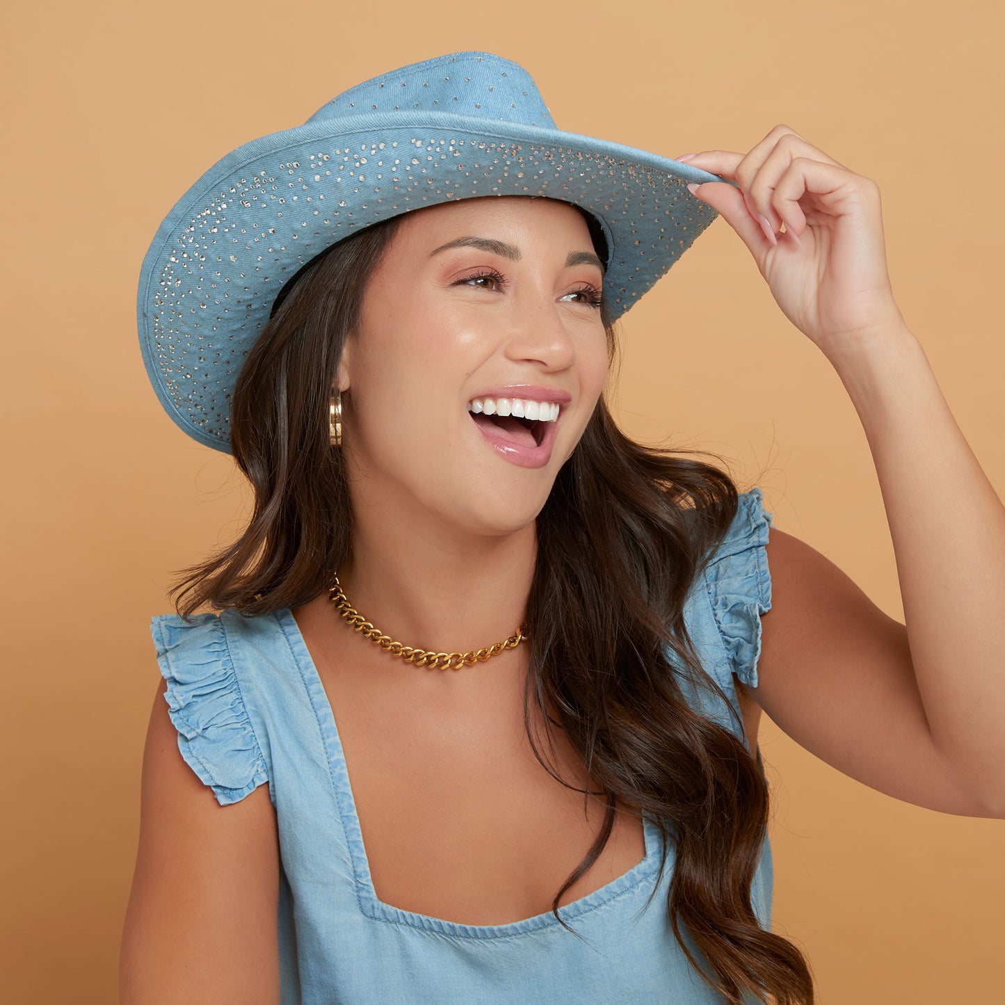 Dani Denim Rhinestone Cowboy Hat