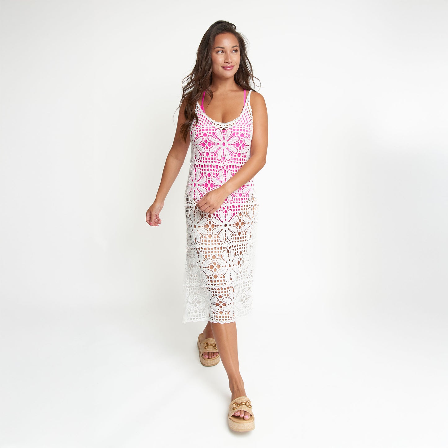 Nova Crochet Swim Cover Up Beach Dress