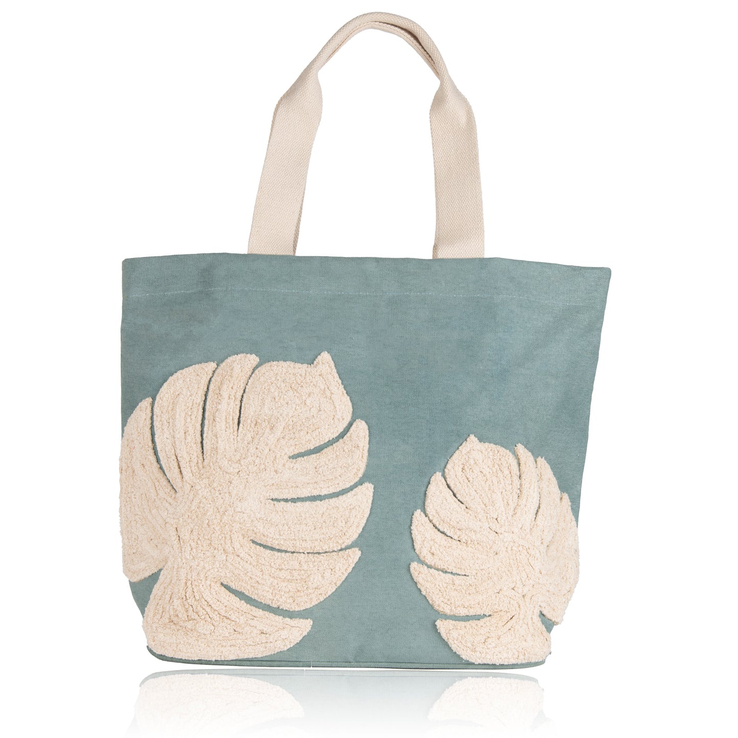 Fiji Water Resistant Embroidered Monstera Leaf Tote Bag