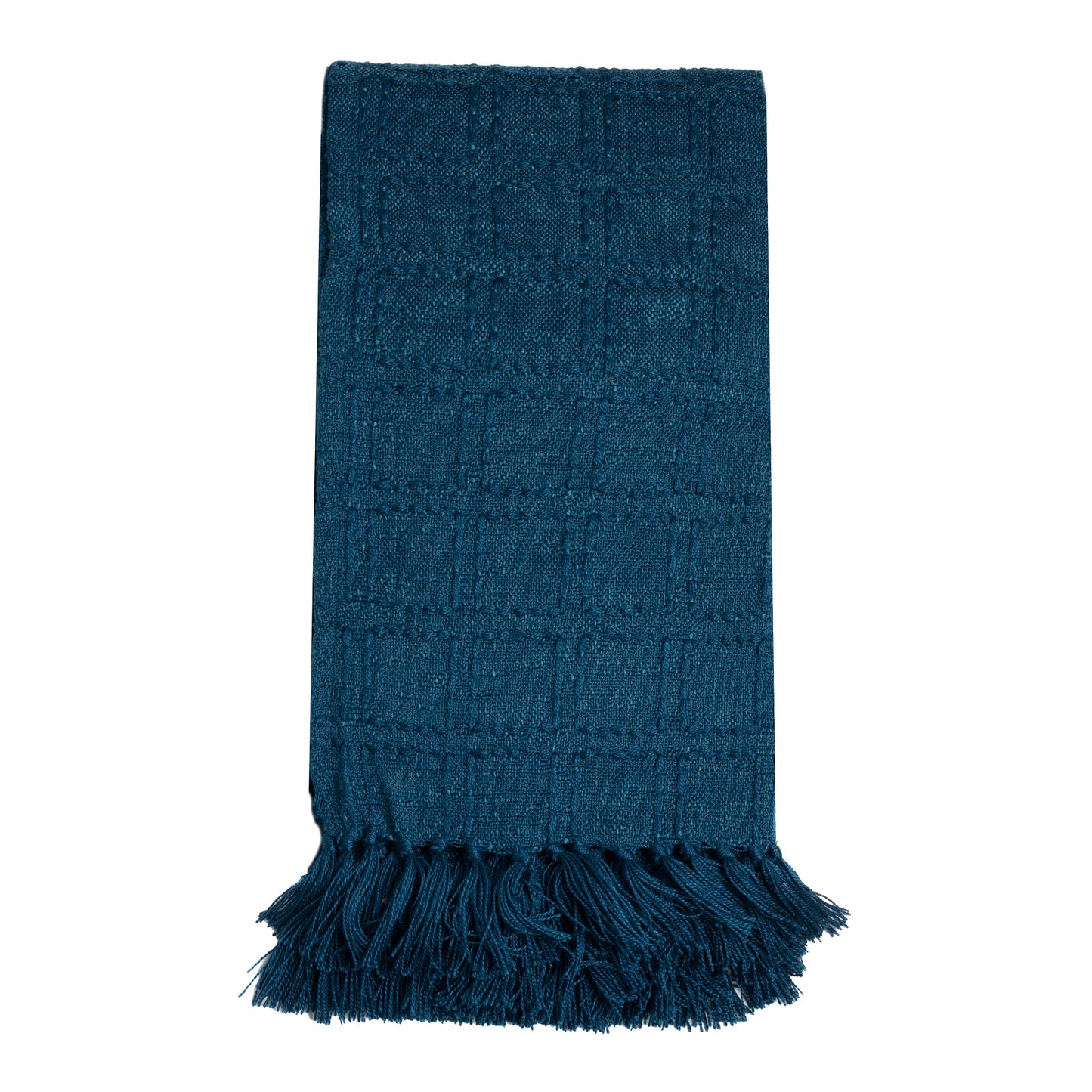 Jayde Teal Handwoven Indoor/Outdoor 50x70" Throw Blanket