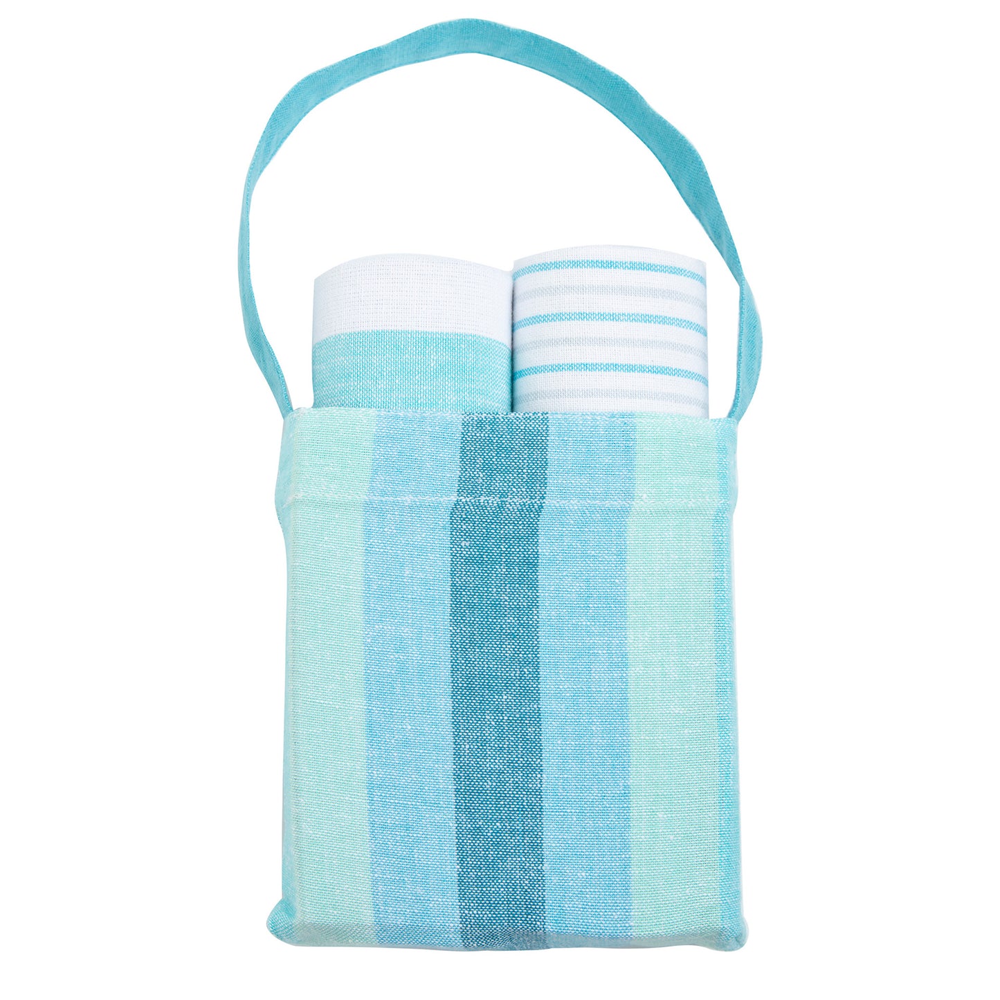 3 Piece Seafoam Stripe Kitchen Tea Towel Set