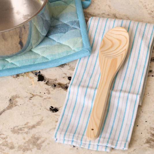 3 Piece Seafoam Stripe Kitchen Tea Towel Set